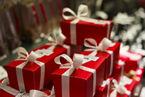 World Locations Prints: Belgium, Bruges, gift shop, wrapped presents
