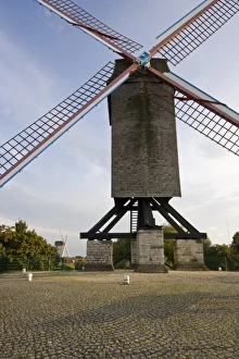 Cobble Stone Prints: Belgium, Bruges, windmill