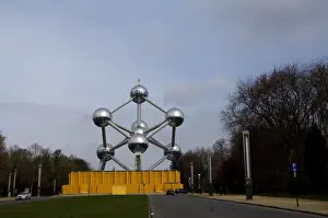 Futuristic Prints: Belgium, Brussels, Atomium. Futuristic building built for the International Exhibition