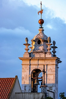 Bell Tower Prints: Bell Tower of Igreja das Chagas Catholic Church in Lisbon, Portugal