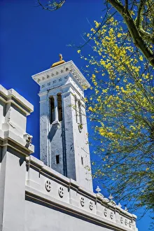 Adobe Prints: Bell tower, Santa Cruz Church, Tucson, Arizona. Founded 1918
