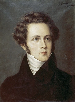Personage Prints: BELLINI, Vincenzo (Catania, 1801-Puteaux, 1835). Italian composer. Painting by G. Tivoli