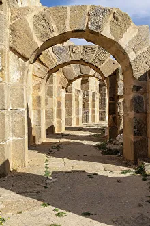 Roman Prints: Ben Arous, Tunisia. Arches in the Roman Amphitheater at the Uthina Archaeological Site