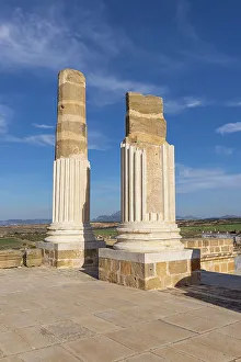 Roman Prints: Ben Arous, Tunisia. Ruins of the Roman Capitol at the Uthina Archaeological Site