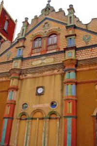 West Africa Prints: Benin, Porto-Novo. Colourful terracotta mosque of Porto Novo (RF)
