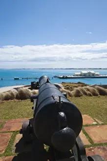 Artillery Prints: Bermuda. Cannons at the Commissioners House at the Royal Naval Dockyard