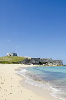 Family Prints: Bermuda. Gates Bay (Saint Catherines Beach) with Fort St. Catherine in