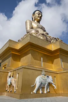 Bhutan, Thimphu. Kuensel Phodrang, aka Buddha Point, home to the largest Buddha statue in