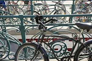 Bicycles and handrails, Vienna, Austria