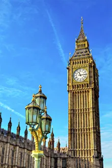 Big Ben Tower Houses of Parliament Lamp Post Westminster Bridge Westminster London England