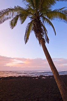 Images Dated 20th March 2008: Big Island, Hawaii. Punaluu Black sand beach, Big Island Hawaii