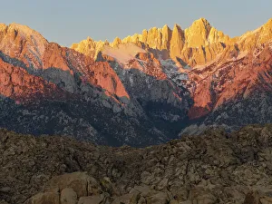 Lone Pine Prints: Big rocks in Alabama Hills, Mount Whitney in back