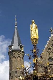 The Binnenhof inner court and the Knights Hall at The Hague in the province of South Holland