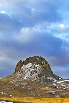No Person Prints: Birdtail Butte in stormy light near Cascade Montana