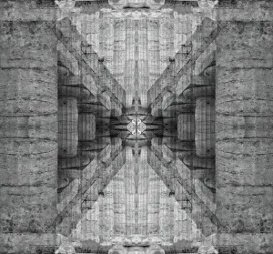 Abstract Prints: Black and white column abstract