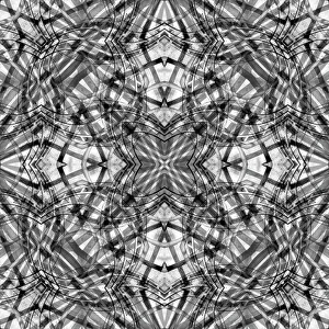 Kaleidoscope Prints: Black and white kaleidoscope abstract