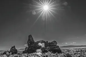 Images Dated 20th October 2022: Black and white Turret Arch, Windows Section, Arches National Park, Moab, Utah