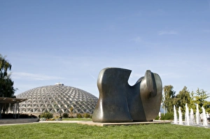 Bloedel Conservatory and Knife Edge sculpture by Henry Moore in Queen Elizabeth Park Bloedel Conservatory and Knife Edge sculpture by Henry Moore in Queen Elizabeth Park