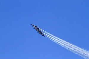 Aviation Prints: The Blue Angels FA-18 Hornets fly in formation above Pensacola, Florida, USA