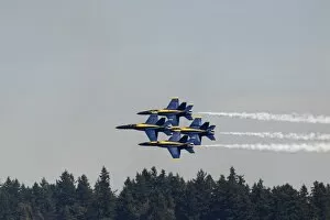 The Blue Angels, performing at SEAFAIR F / A-18 Hornet aircraft, Seattle, WA