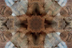Montage Prints: Blue and brown abstract