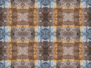 Montage Prints: Blue and brown abstract