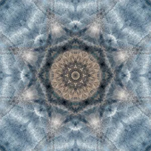 Kaleidoscope Prints: Blue and brown kaleidoscope abstract