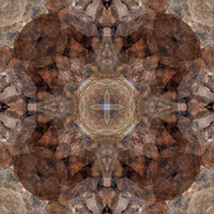 Earth Tone Prints: Blue and brown kaleidoscope abstract