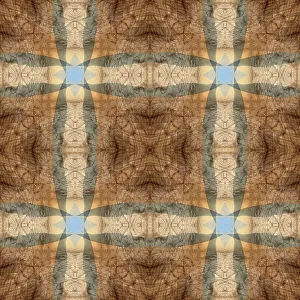 Kaleidoscope Prints: Blue and brown kaleidoscope abstract