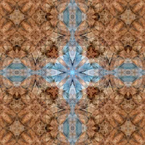 Kaleidoscope Prints: Blue and brown kaleidoscope abstract