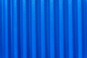 Corrugated Metal Prints: Blue Corrugated Lead, Metal abstract Patterns Background, Reykjavik, Iceland