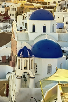 John Ford Prints: Blue Domes, Santorini, Greece