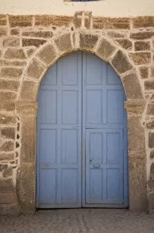 Blue door in church, Raqchi (near Cuzco), Peru