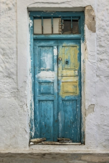 Mykonos Prints: Blue Door, Mykonos, Greece