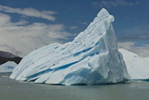 Images Dated 12th November 2007: Blue Icebergs seen on Lago, Los Glaciares National Park, Punta Bandera, Port, El Calafate
