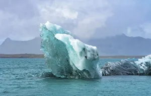 Ice Bubble Prints: Blue, large iceberg Diamond Beach Jokulsarlon Glacier Lagoon Vatnajokull National Park