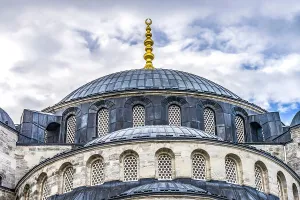 Istanbul Prints: Blue Mosque crescent Islamic symbol