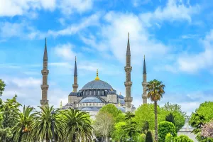 Istanbul Prints: Blue Mosque, Istanbul, Turkey. Blue Mosque or Sultan Ahmed Mosque built in 1616 by Ottoman Turks