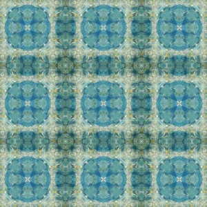 Montage Prints: Blue, olive green and white abstract
