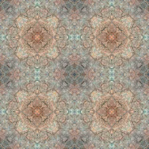 Kaleidoscope Prints: Blue, pink and brown abstract