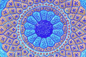 Pottery Prints: Blue pottery plate, Madaba, Jordan