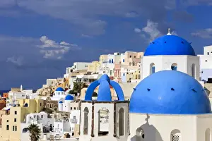 Blue Roofed Churches are everywhere on the Island. Cities embrace the steep Mountain Sides