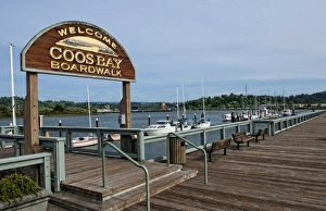 Images Dated 2027: Boardwalk and Harbor in Coos Bay Oregon on Oregon coast