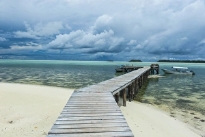 Boat pier on Carp island, one of the Rock islands, Palau, Central Pacific