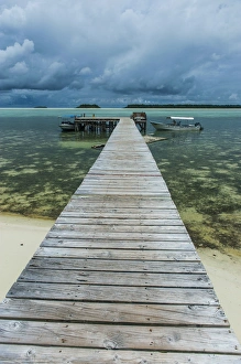 Images Dated 18th May 2011: Boat pier on Carp island, one of the Rock islands, Palau, Central Pacific