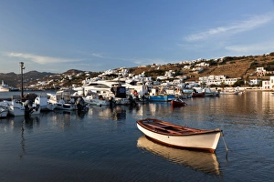 Images Dated 24th May 2010: Boats in harbor, Chora, Mykonos, Greece