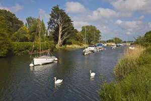 Boats moored on