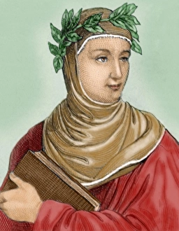 Renaissance Prints: Boccaccio, Giovanni (1313-1375). Italian writer. Colored engraving