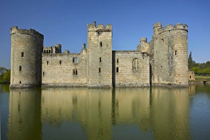 Images Dated 19th May 2010: Bodiam Castle (1385), reflected in moat, East Sussex, England, United Kingdom