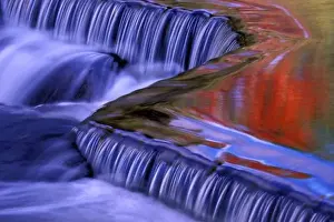 Bond Falls Prints: Bond Falls; Reflecting Fall Colored Leaves; Bruce Crossing, MICHIGAN